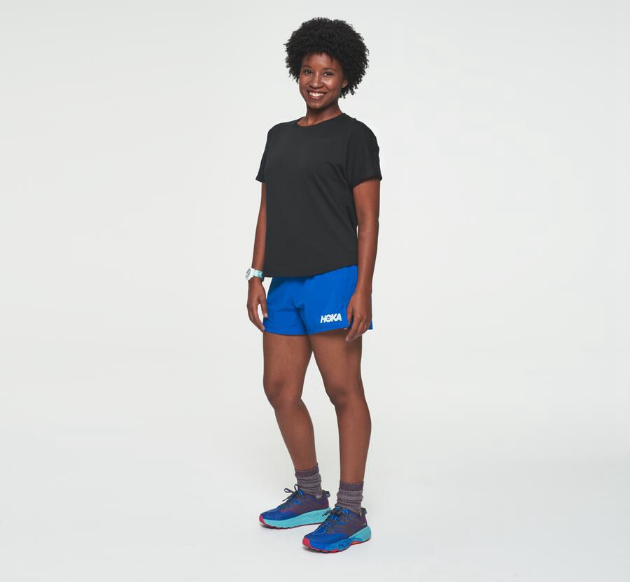 Hoka One One Lifestyle - Women Tee - Black,Australia LDV-751268